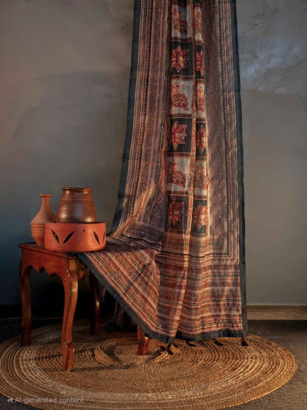 SOFT CHANDERI COTTON WITH KANTHA WORK RWL015