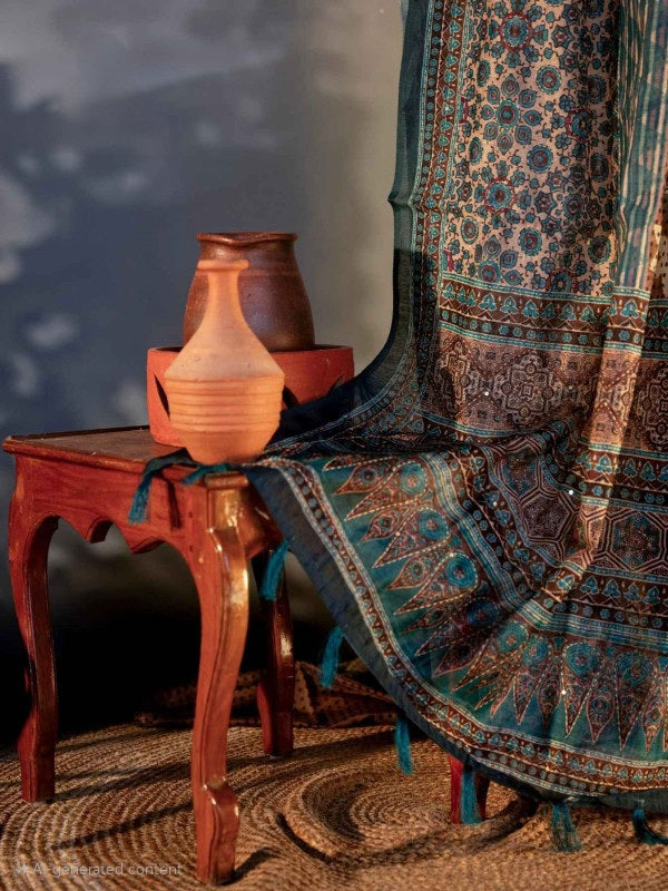 SOFT CHANDERI COTTON WITH KANTHA WORK RWL018