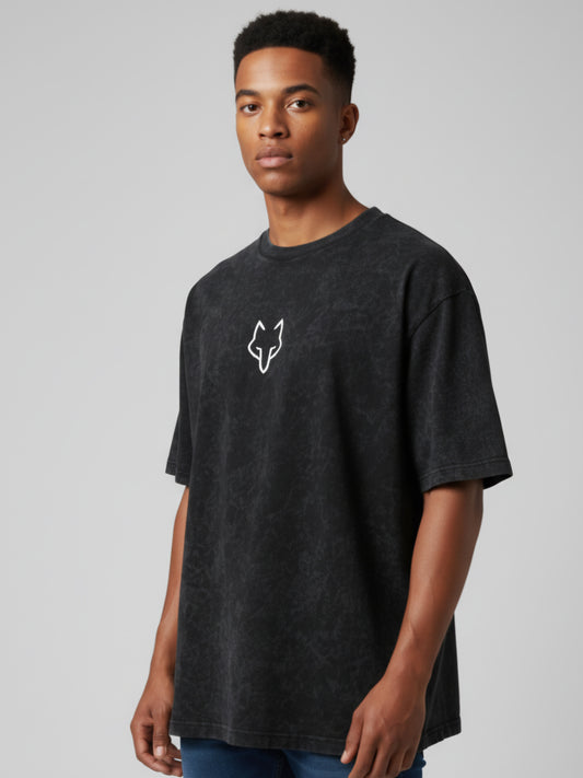 Black Oversized T-shirt (Fox V2)