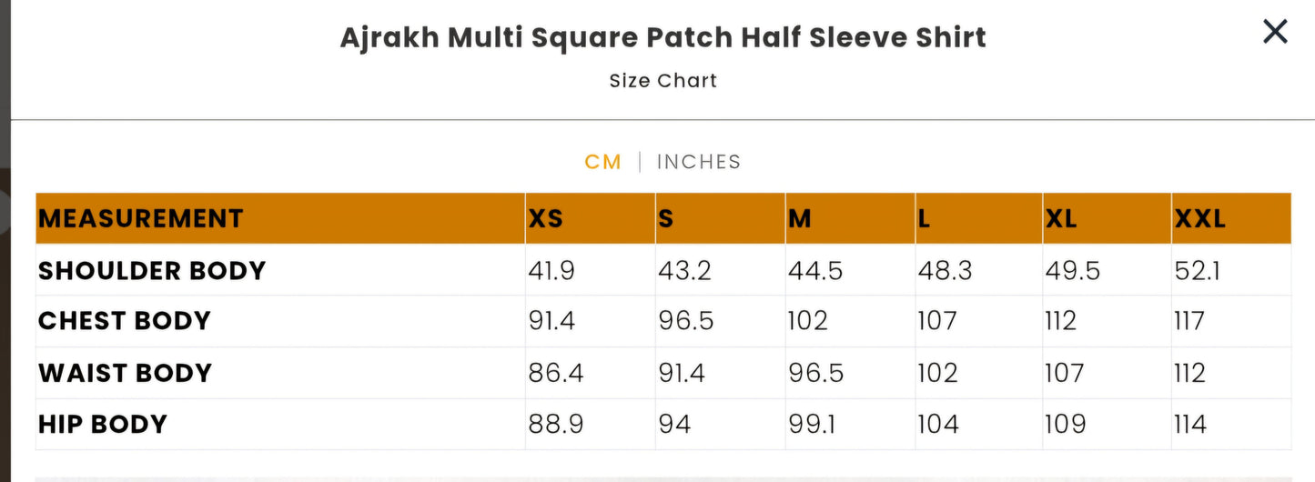 Ajrakh Multi Square Patch Half Sleeve Shirt