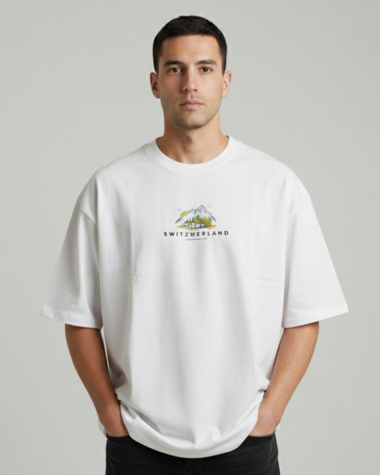 White Oversized T-shirt (Switzerland Edition)