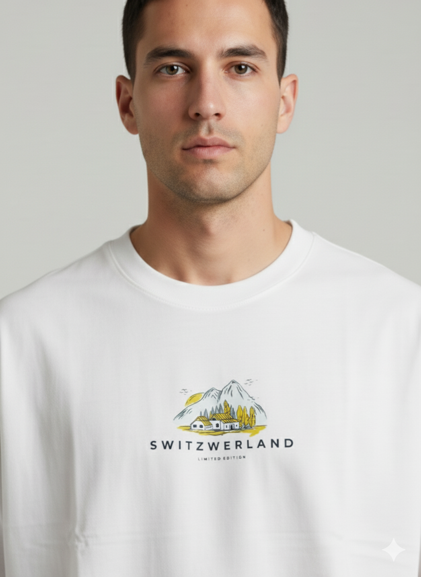 White Oversized T-shirt (Switzerland Edition)