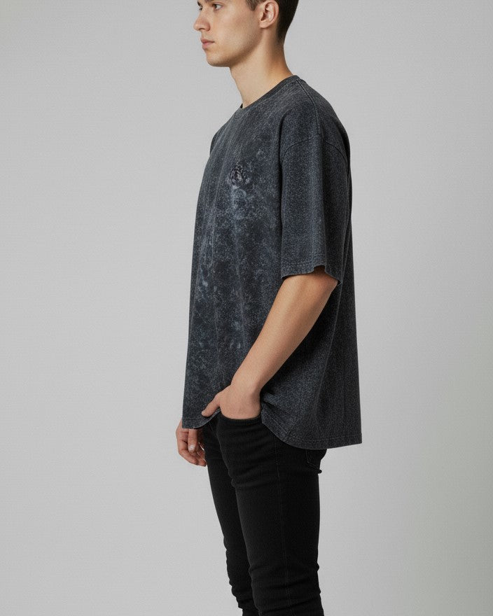 Acid Wash Black Oversized T-shirt