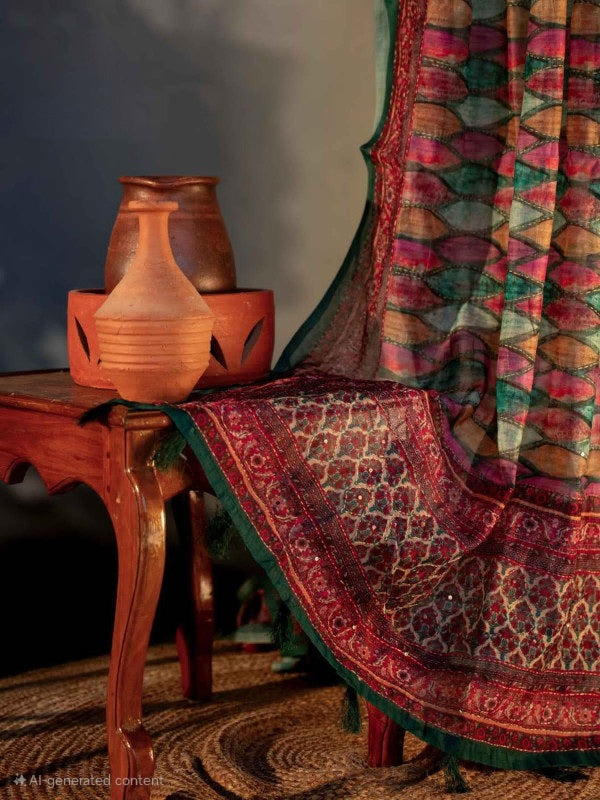 SOFT CHANDERI COTTON WITH KANTHA WORK RWL016
