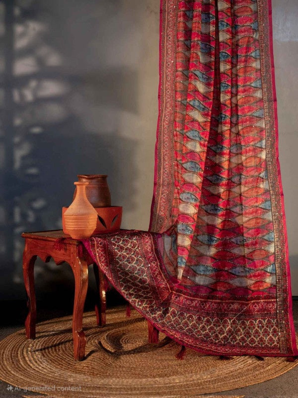 SOFT CHANDERI COTTON WITH KANTHA WORK RWL017