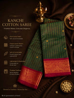 PREMIUM KANCHI COTTON SAREE - GREEN