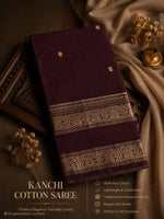 PREMIUM KANCHI COTTON SAREE - DEEP MAROON