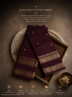 PREMIUM KANCHI COTTON SAREE - DEEP MAROON