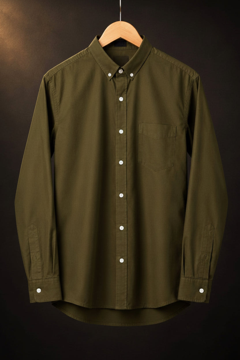 SOLID COLOUR SHIRT - GREEN