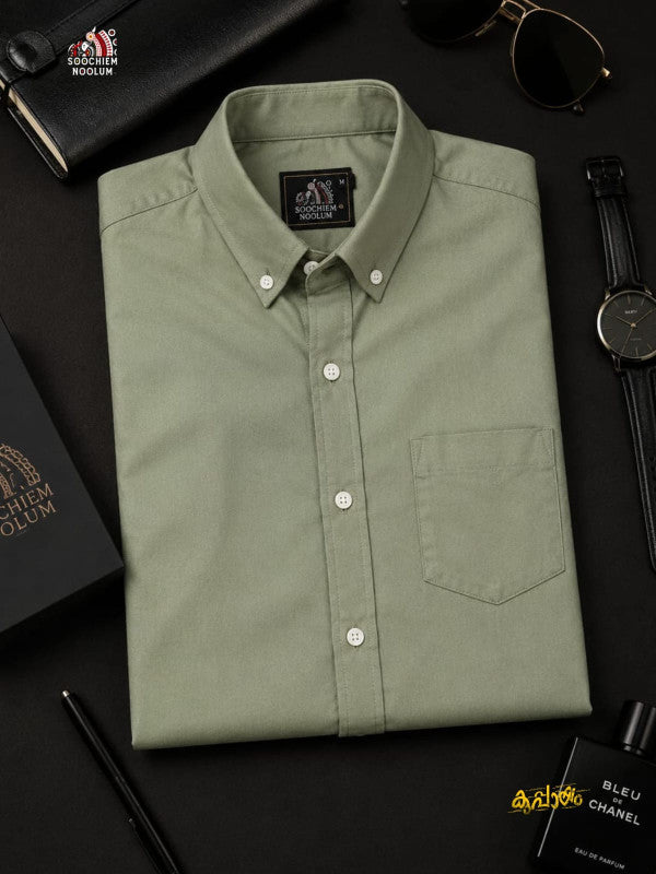 SOLID COLOUR SHIRT - PASTEL GREEN
