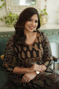 Black Ajrakh 5 Panel Anarkali