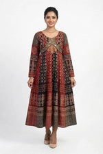 Black & Maroon Alia Cut Patch Anarkali