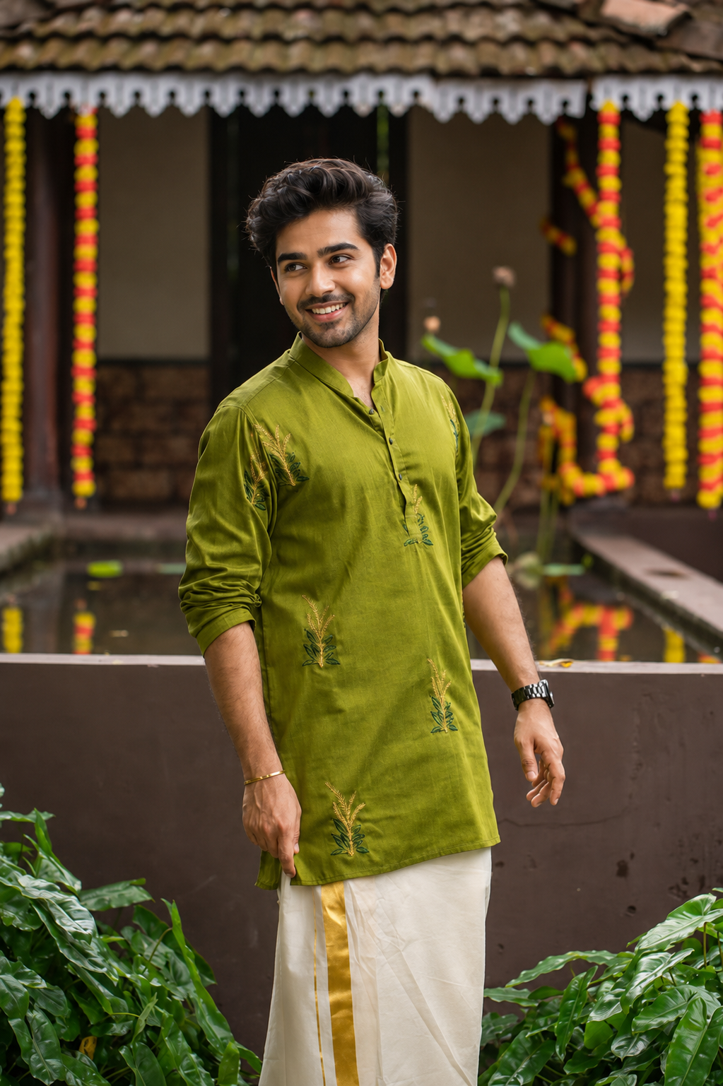 Thulasi Kathir Kurta with Dothi