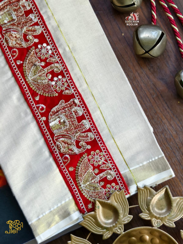 GOLDEN KASAVU LIMITED EDITION PREMIUM DOUBLE COTTON DHOTI RWL014