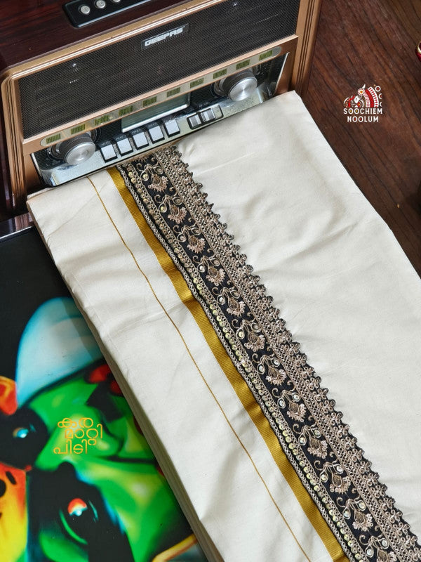 GOLDEN KASAVU LIMITED EDITION PREMIUM DOUBLE COTTON DHOTI RWL013