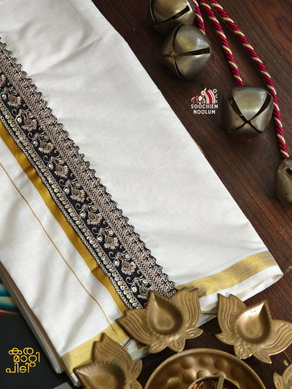 GOLDEN KASAVU LIMITED EDITION PREMIUM DOUBLE COTTON DHOTI RWL013