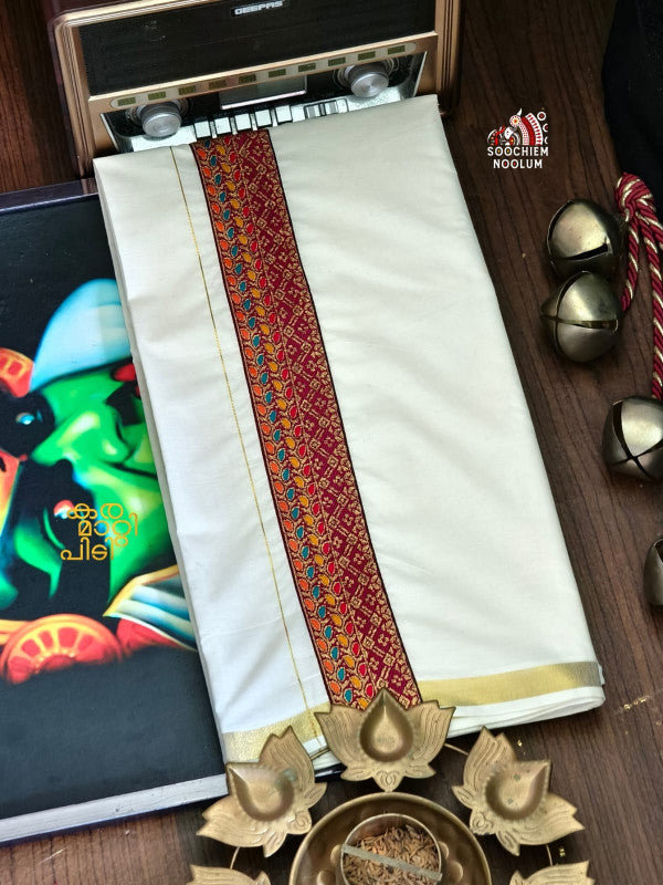 GOLDEN KASAVU LIMITED EDITION PREMIUM DOUBLE COTTON DHOTI RWL012
