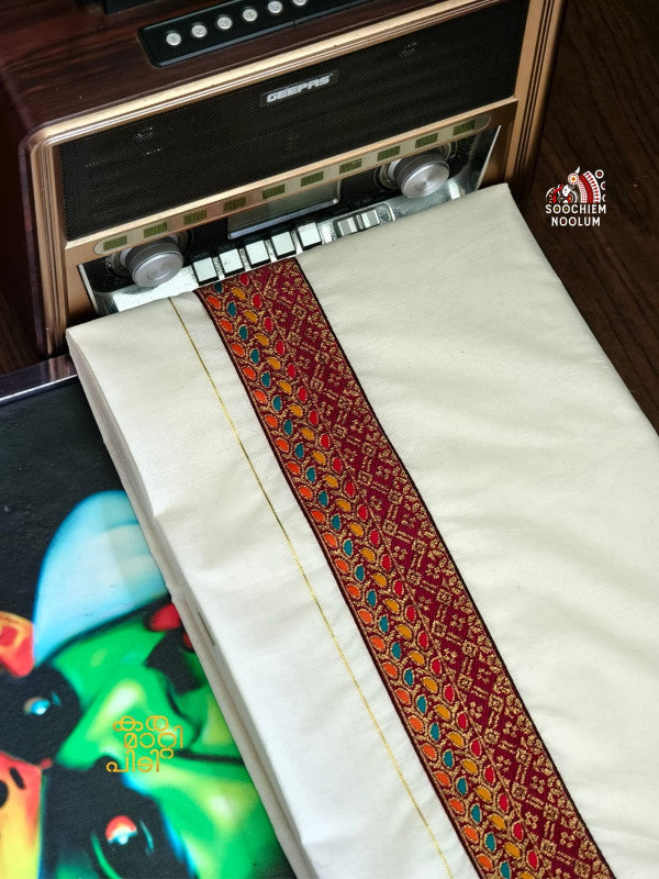 GOLDEN KASAVU LIMITED EDITION PREMIUM DOUBLE COTTON DHOTI RWL012