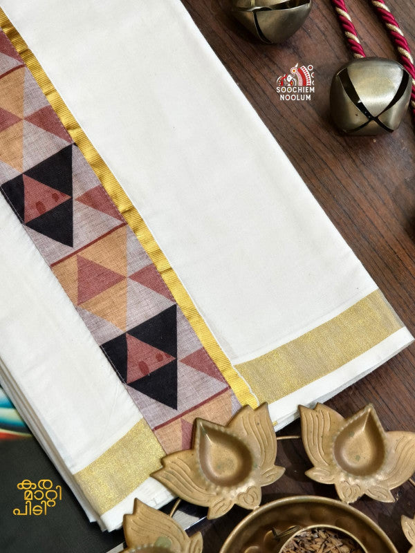 GOLDEN KASAVU LIMITED EDITION PREMIUM DOUBLE COTTON DHOTI RWL010