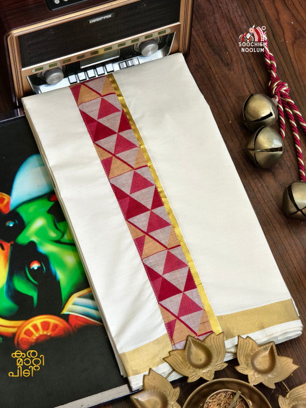 GOLDEN KASAVU LIMITED EDITION PREMIUM DOUBLE COTTON DHOTI RWL008