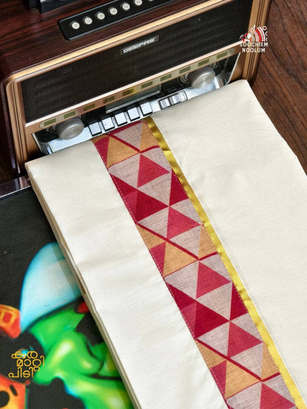 GOLDEN KASAVU LIMITED EDITION PREMIUM DOUBLE COTTON DHOTI RWL008