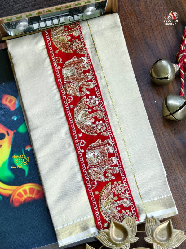 GOLDEN KASAVU LIMITED EDITION PREMIUM DOUBLE COTTON DHOTI RWL014