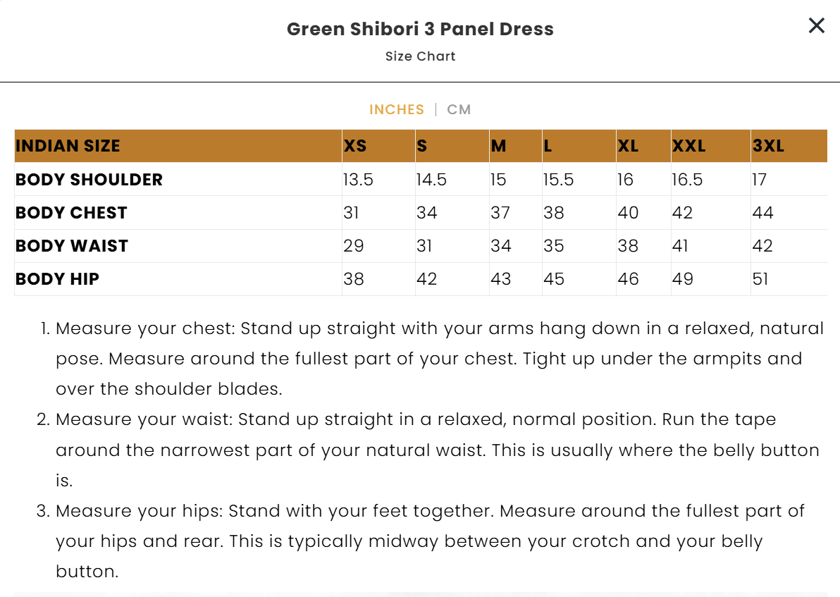 Green Shibori 3 Panel Dress