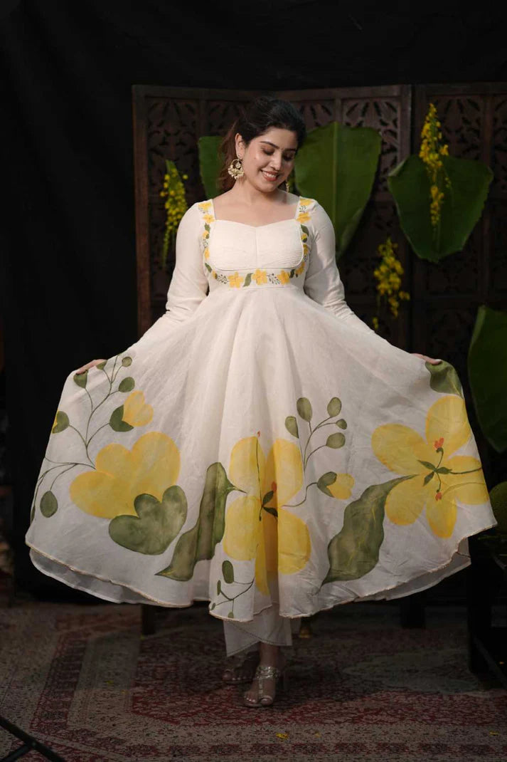 Kanikonna Handpainted Umbrella Cut Dress