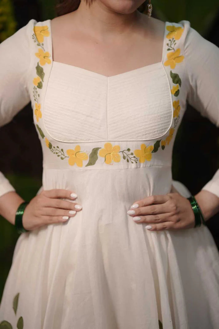 Kanikonna Handpainted Umbrella Cut Dress