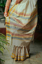 Kerala Handloom Sare Orange & Green