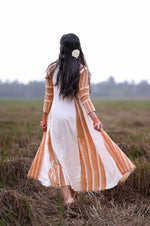Offwhite Anarkali with Brown Striped