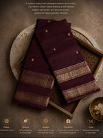 PREMIUM KANCHI COTTON SAREE - DEEP MAROON