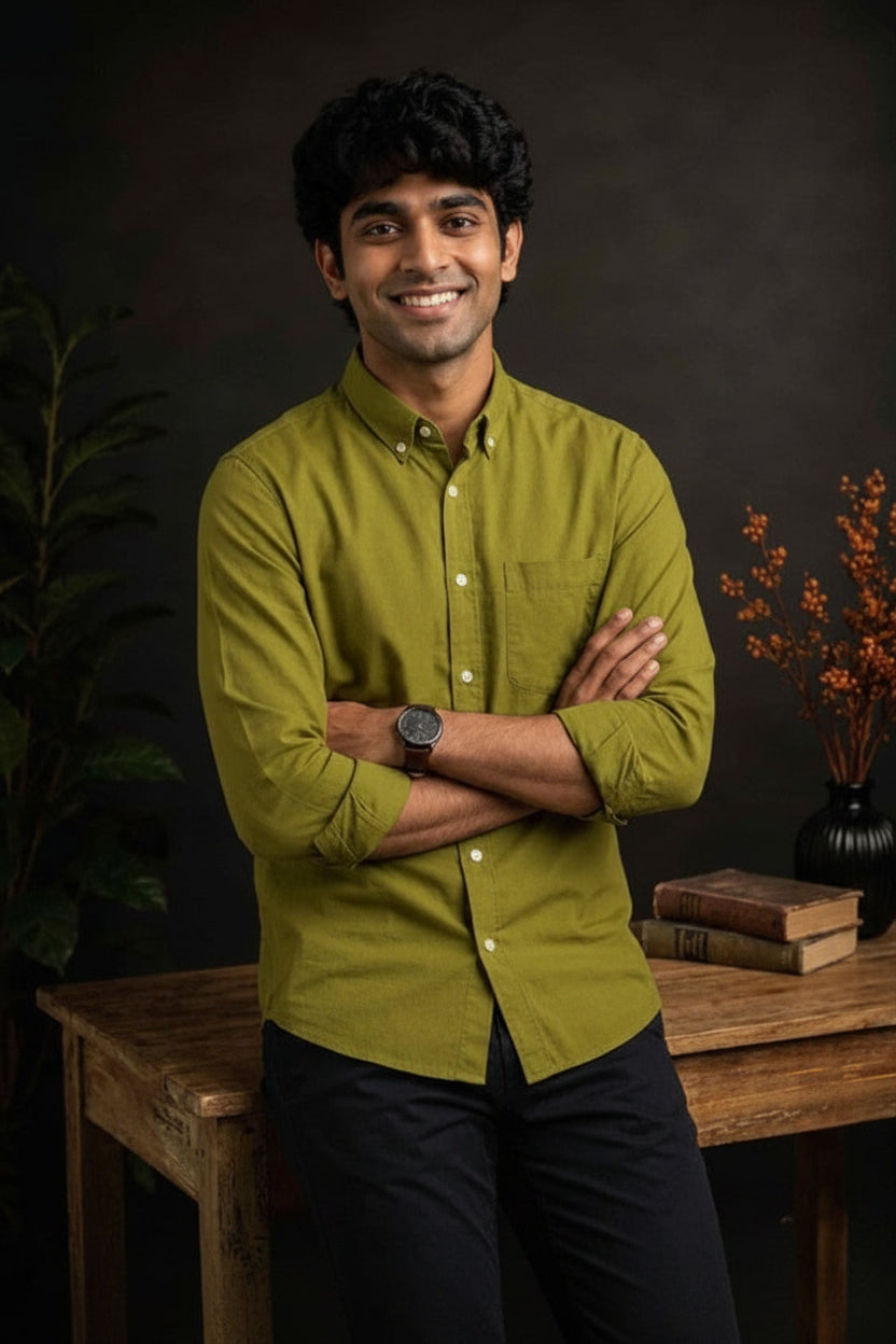 SOLID COLOUR SHIRT - ARMY GREEN