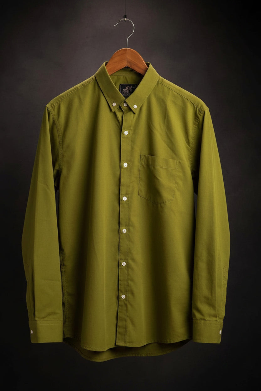 SOLID COLOUR SHIRT - ARMY GREEN