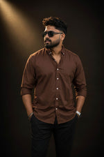 SOLID COLOUR SHIRT - COFFEE BROWN