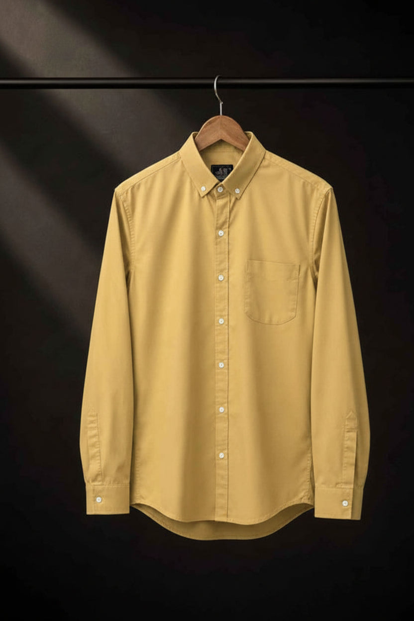 SOLID COLOUR SHIRT - SOFT GOLD