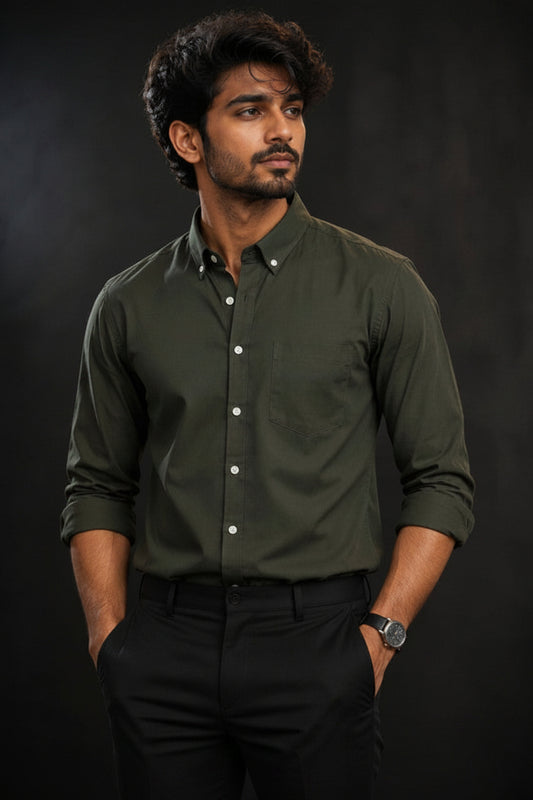 SOLID COLOUR SHIRT - GREEN