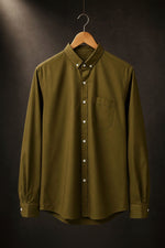 SOLID COLOUR SHIRT - OLIVE GREEN