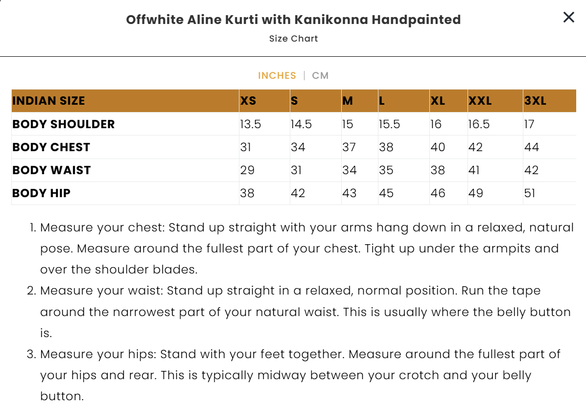 Offwhite Aline Kurti with Kanikonna Handpainted