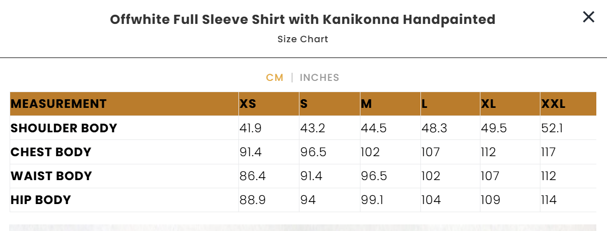 Offwhite Full Sleeve Shirt with Kanikonna Handpainted
