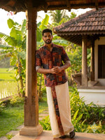 Designer Premium Shirt+ Double kasavu Dhoti Combo RWL034