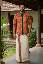 Designer Premium Shirt+ Double kasavu Dhoti Combo RWL032