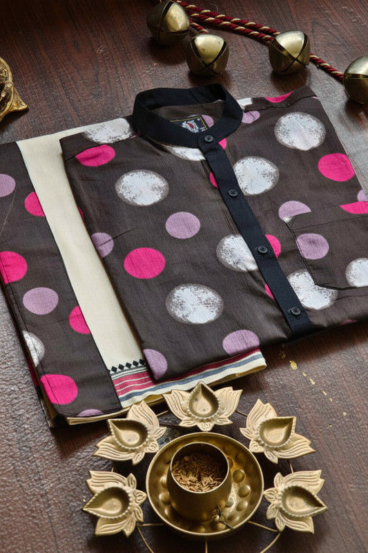 Designer Premium Shirt+Single Cotton Dhoti Combo RWL025