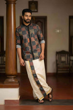 Designer Premium Shirt+ Double kasavu Dhoti Combo RWL033