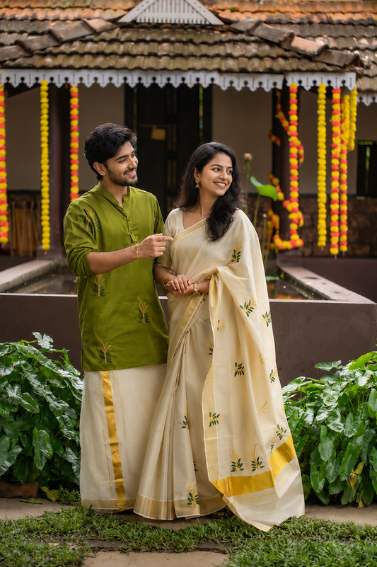 Thulasi Kathir KURTA AND SAREE Couple Combo