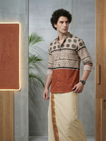 Designer Premium Shirt+ Double kasavu Dhoti Combo RWL029