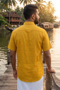 Yellow Chendamangalam Kerala Theme Print Shirt