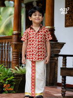 Premium Linen Cotton Shirt Digital printed + Dhoti Combo For Kids RWL005