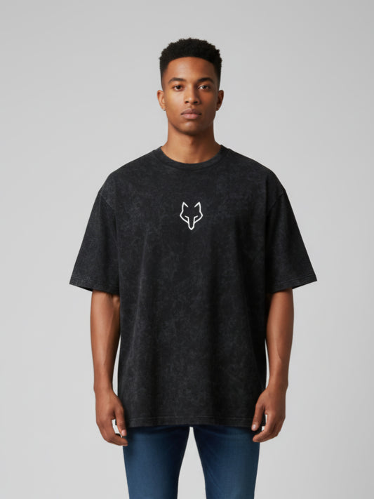 Black Oversized T-shirt (Fox V2)