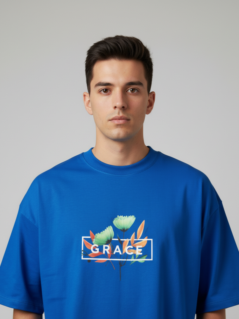Royal Blue Oversized T-shirt (Grace)